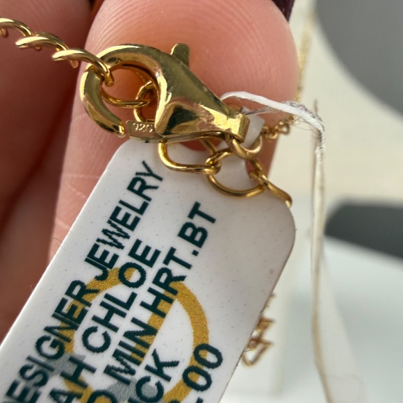 Sarah Chloe Womens 14k Gold Plated Sterling Silver Heartbeat Pendant Necklace - Picture 3 of 4